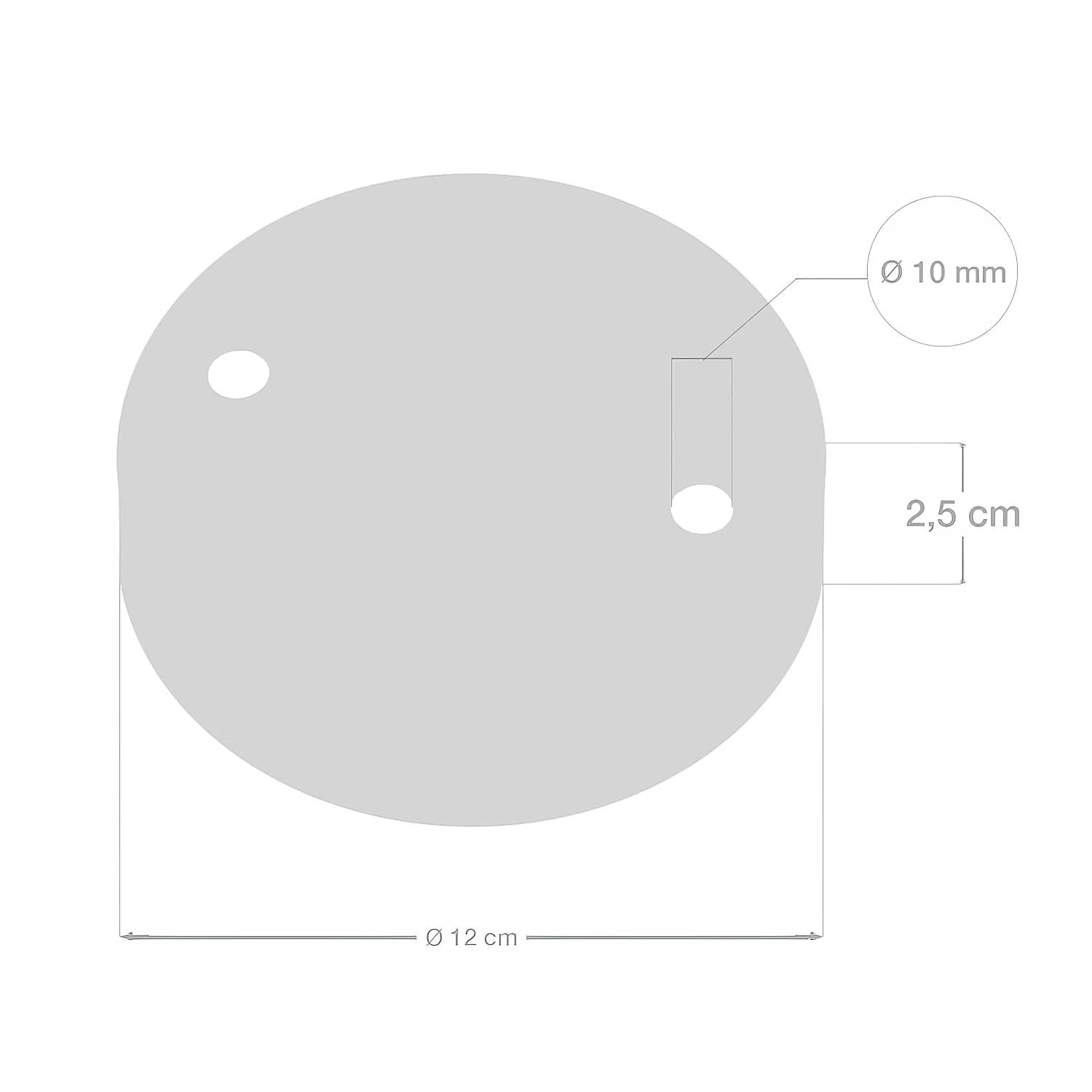 Kit zylindrischer Lampenbaldachin aus Metall mit 2 Öffnungen - Satin-Titan - Image 5