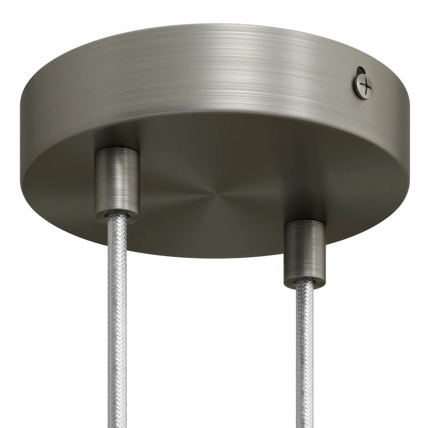 Kit zylindrischer Lampenbaldachin aus Metall mit 2 Öffnungen - Satin-Titan - Image 6