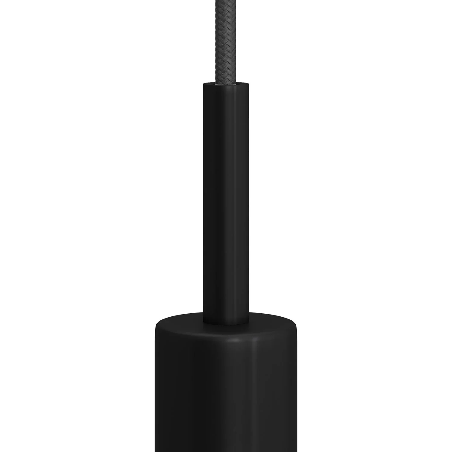 Zylindrische Zugentlastung aus Metall, 7 cm lang, komplett mit Gewinderohr, Mutter und Unterlegscheibe – Schwarz - Image 2