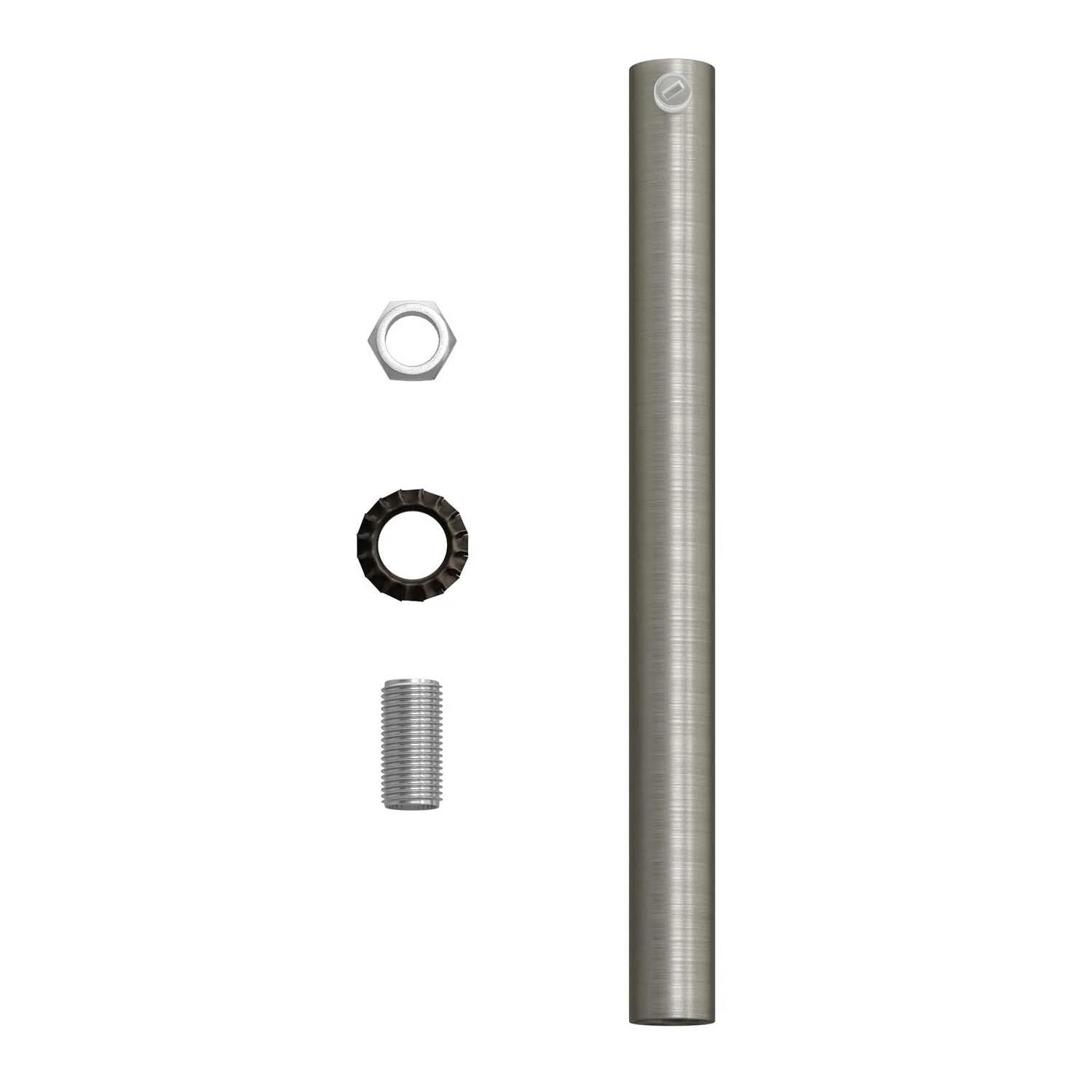 Zylindrische Kabeldurchführung aus Metall, 15 cm lang, komplett mit Zugstange, Mutter und Scheibe – Satiniert Titan - Image 4