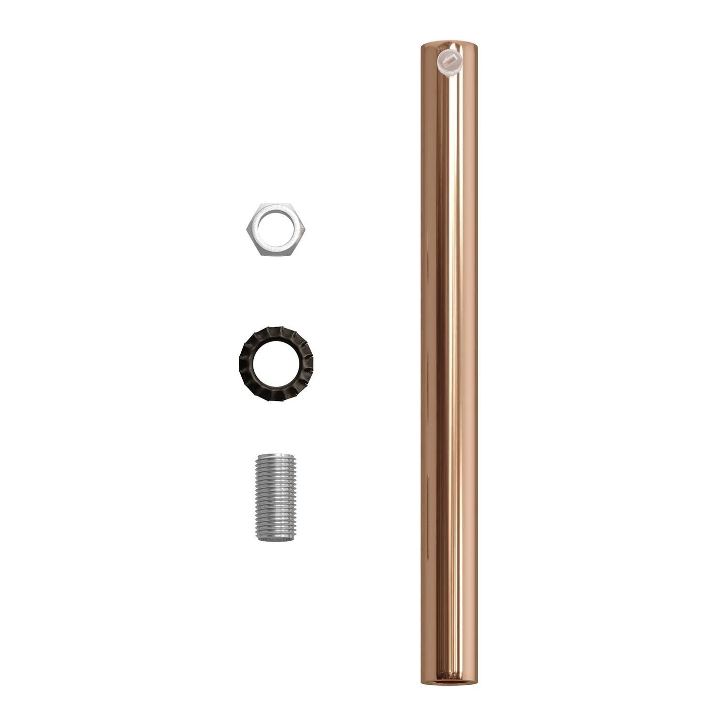 Zylindrische Zugentlastung aus Metall, 15 cm Länge, komplett mit Stange, Mutter und Unterlegscheibe – Kupfer - Image 4