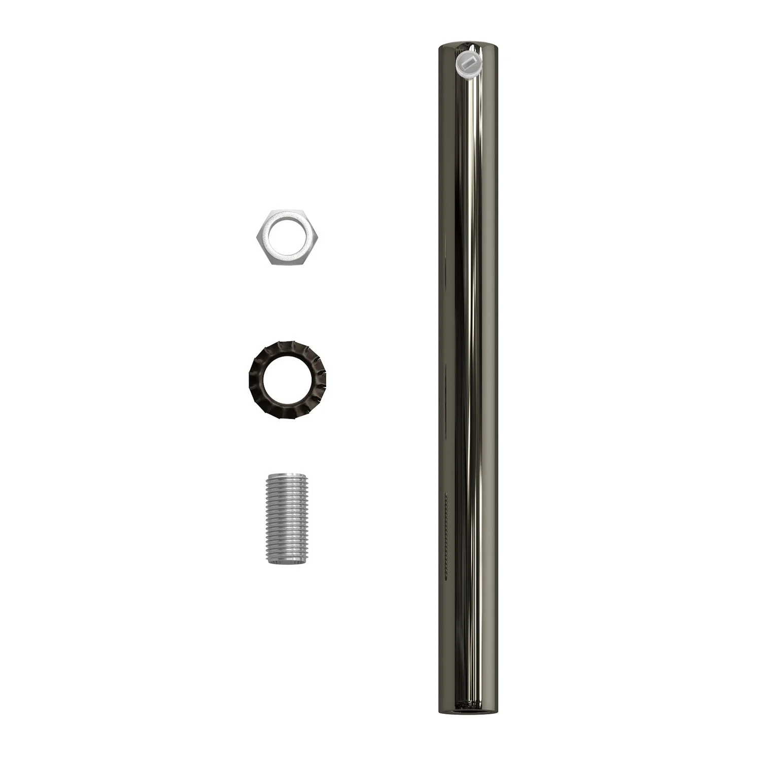 Zylindrische Zugentlastung aus Metall, 15 cm lang, komplett mit Stange, Mutter und Unterlegscheibe – Perlenschwarz - Image 4