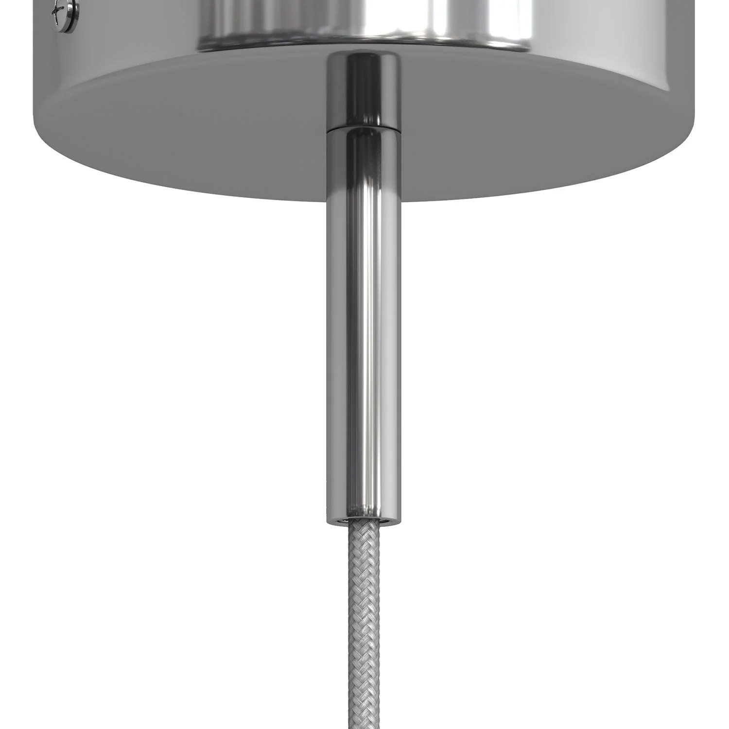 Zylindrische Metall-Zugentlastung, 7 cm lang, mit Stange, Mutter und Unterlegscheibe – Chrom - Image 3