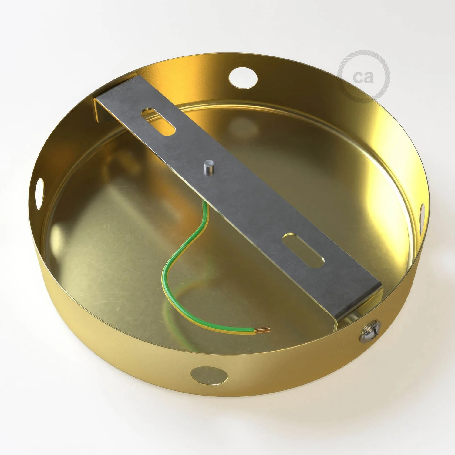 Zylindrisches Baldachin-Kit aus Metall mit 4 seitlichen Löchern (Verteilerdose) – Messing - Image 4