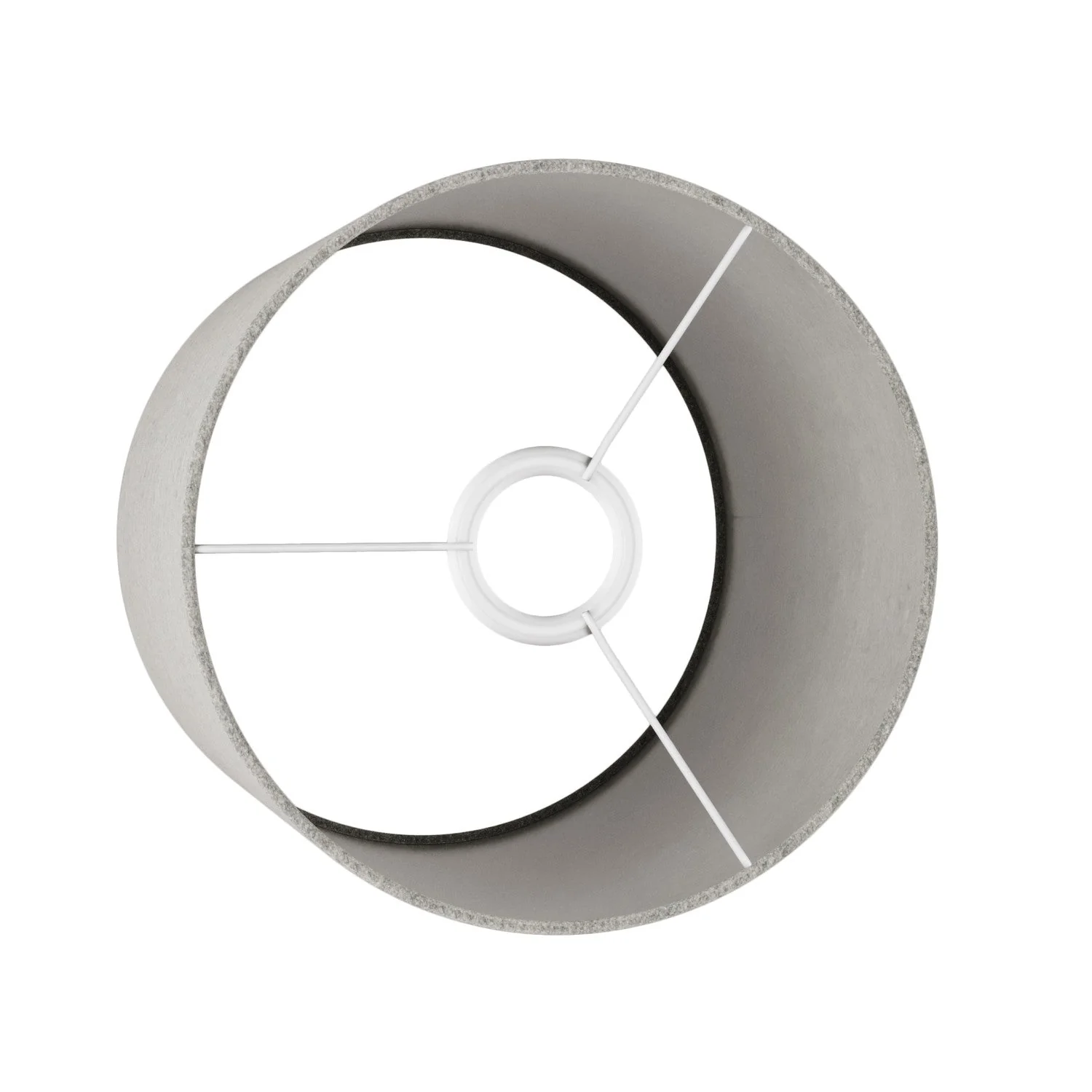 Zylindrischer M-Schirm aus Stoff mit E27-Anschluss – Made in Italy – Hellgraue Wolle - Image 3