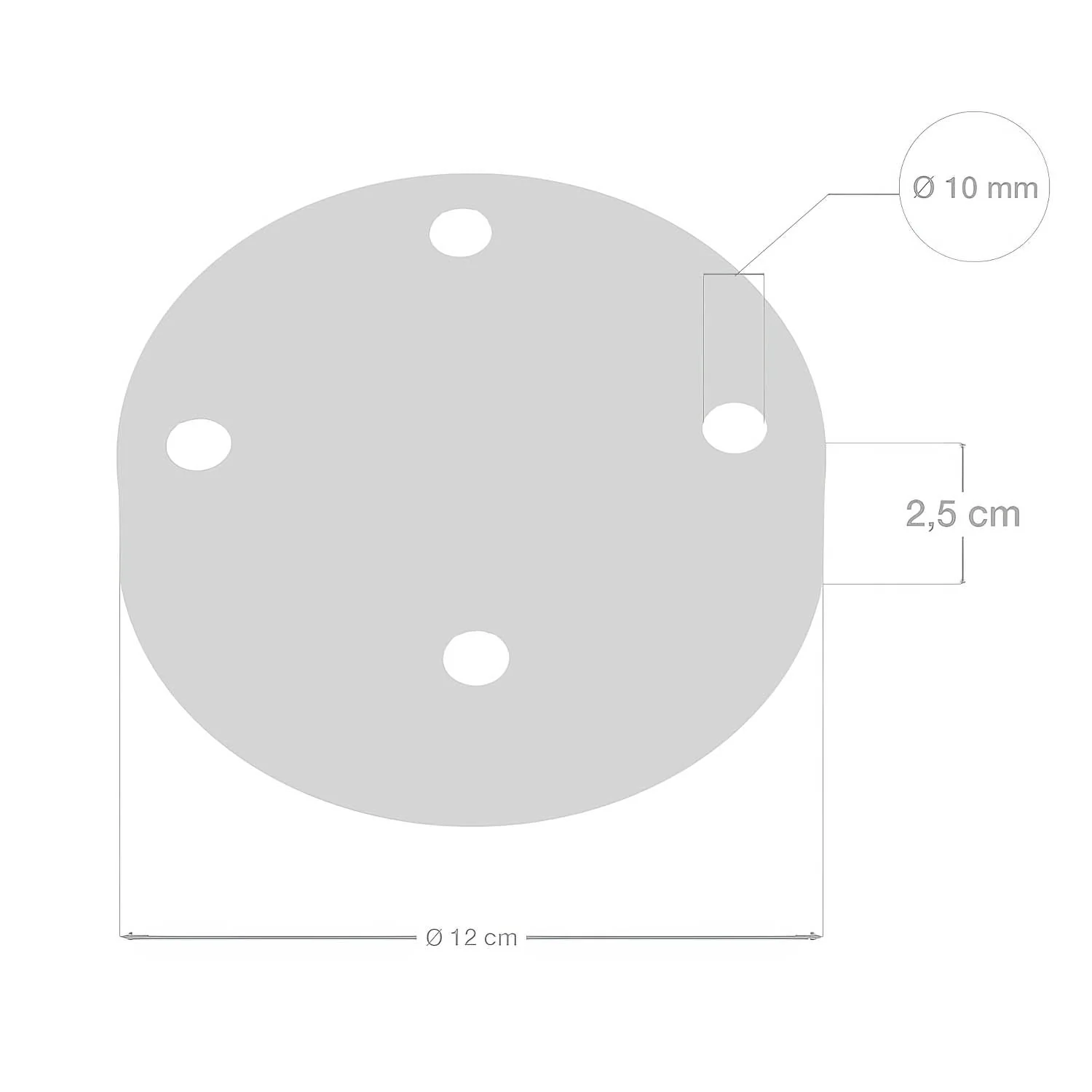Zylindrisches Lampenbaldachin-Kit aus Metall mit 4 Löchern - Kupfer - Image 5