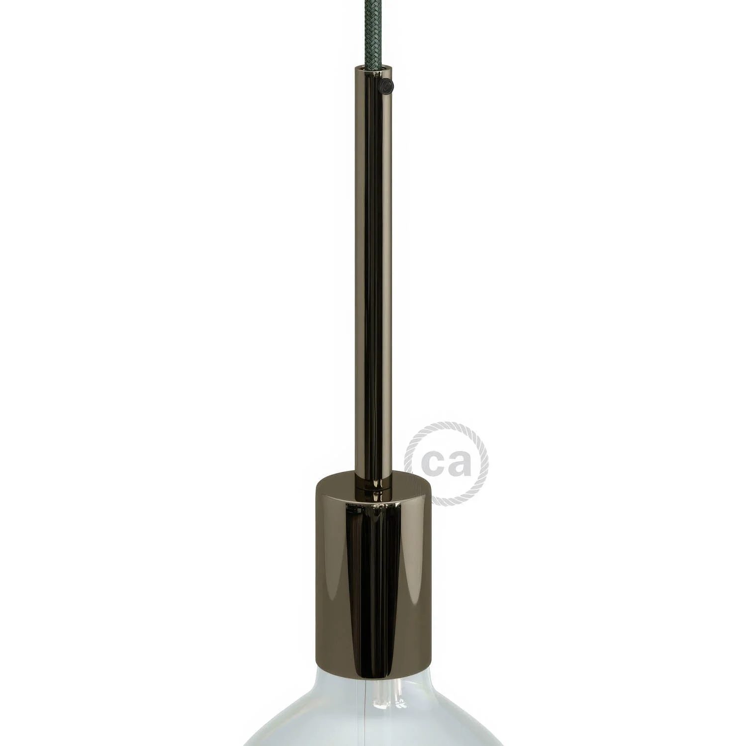 Zylindrisches Metall-UL-E26-Lampenfassungsset mit 15 cm Zugentlastung – Black Pearl