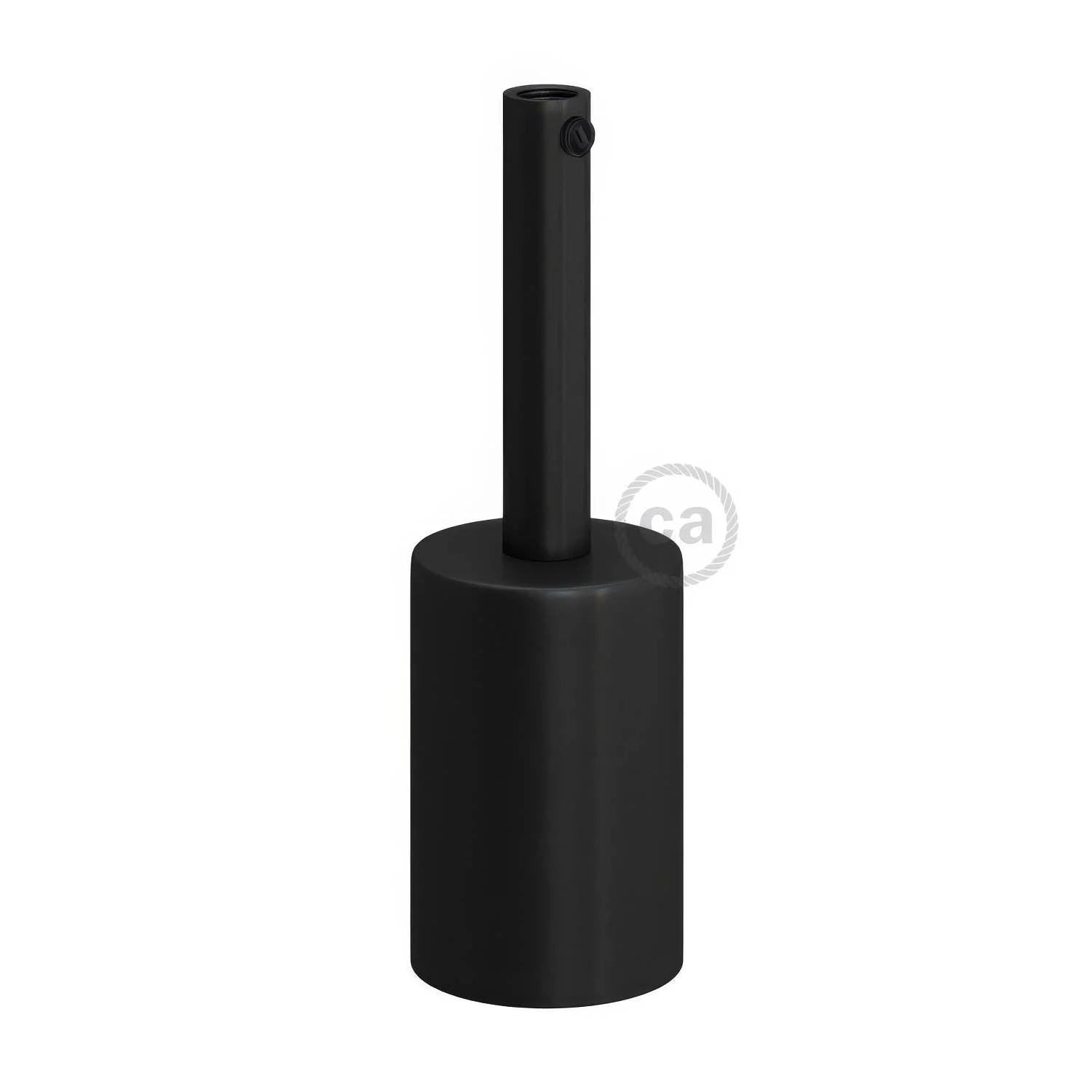 Zylindrisches UL E26 Lampenfassungs-Kit aus Metall mit 7 cm Zugentlaster – Schwarz - Image 3