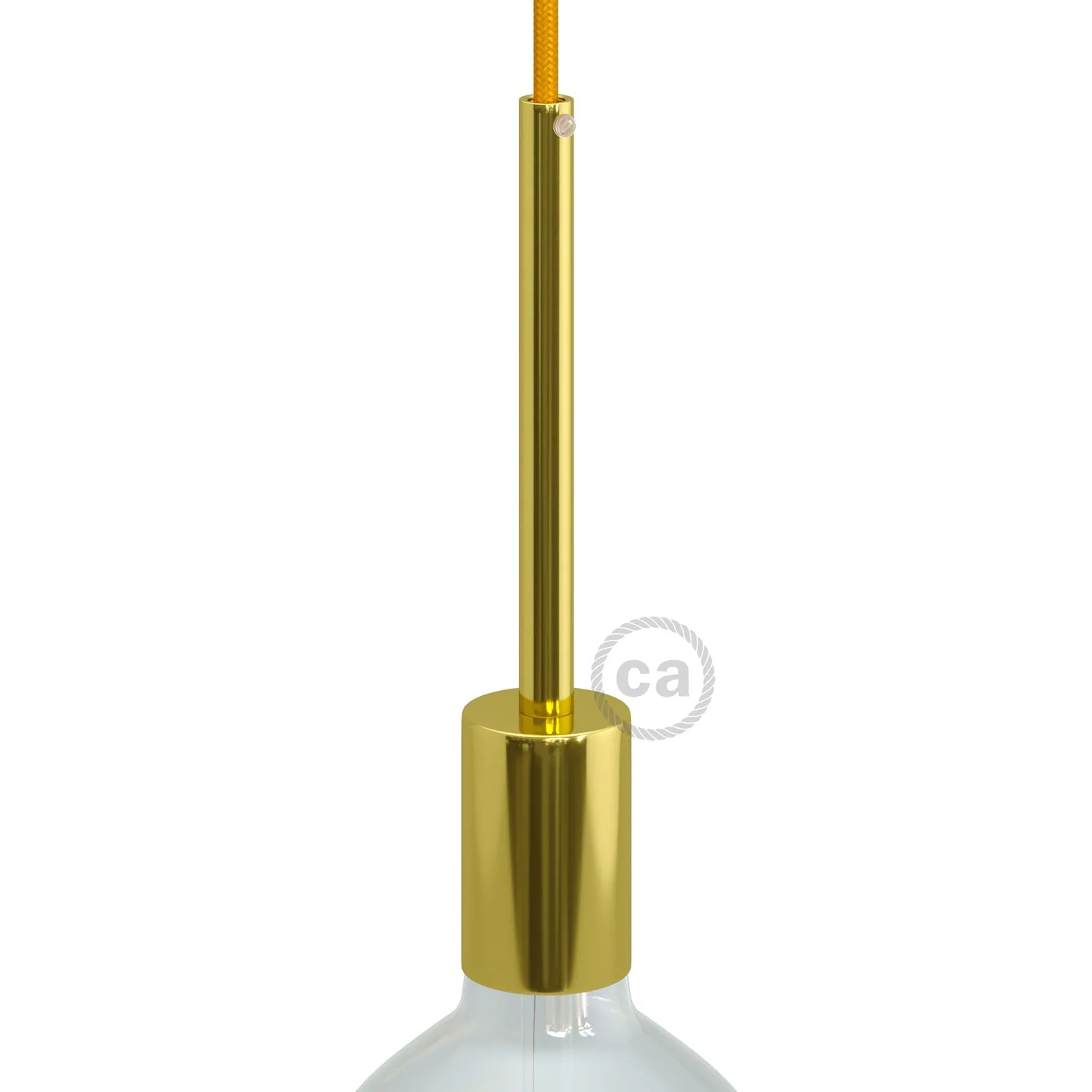 Zylindrisches Metall-Lampenfassungs-Set UL E26 mit 15 cm Zugentlastung – Messing