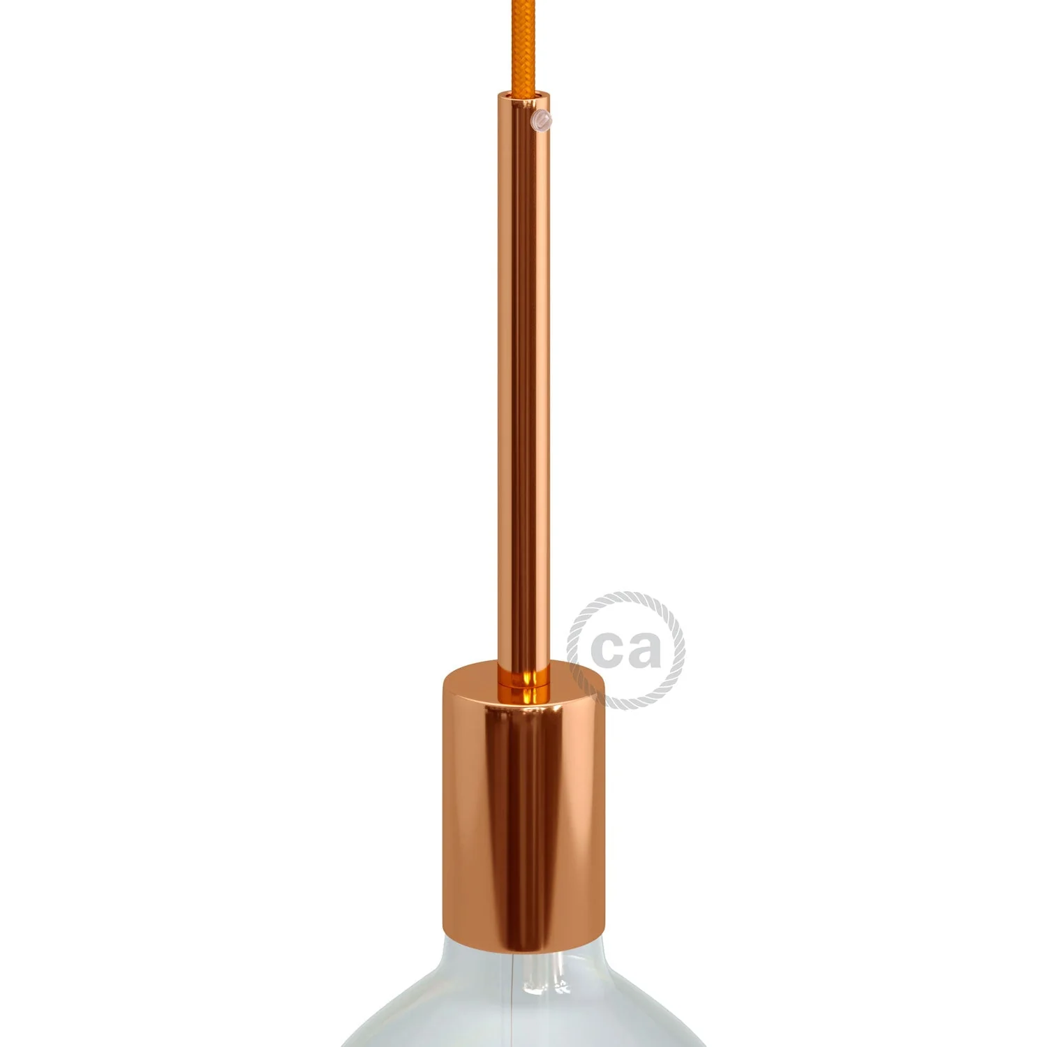 Zylindrisches Metall-UL-E26-Lampenfassungs-Set mit 15 cm Zugentlastung – Kupfer