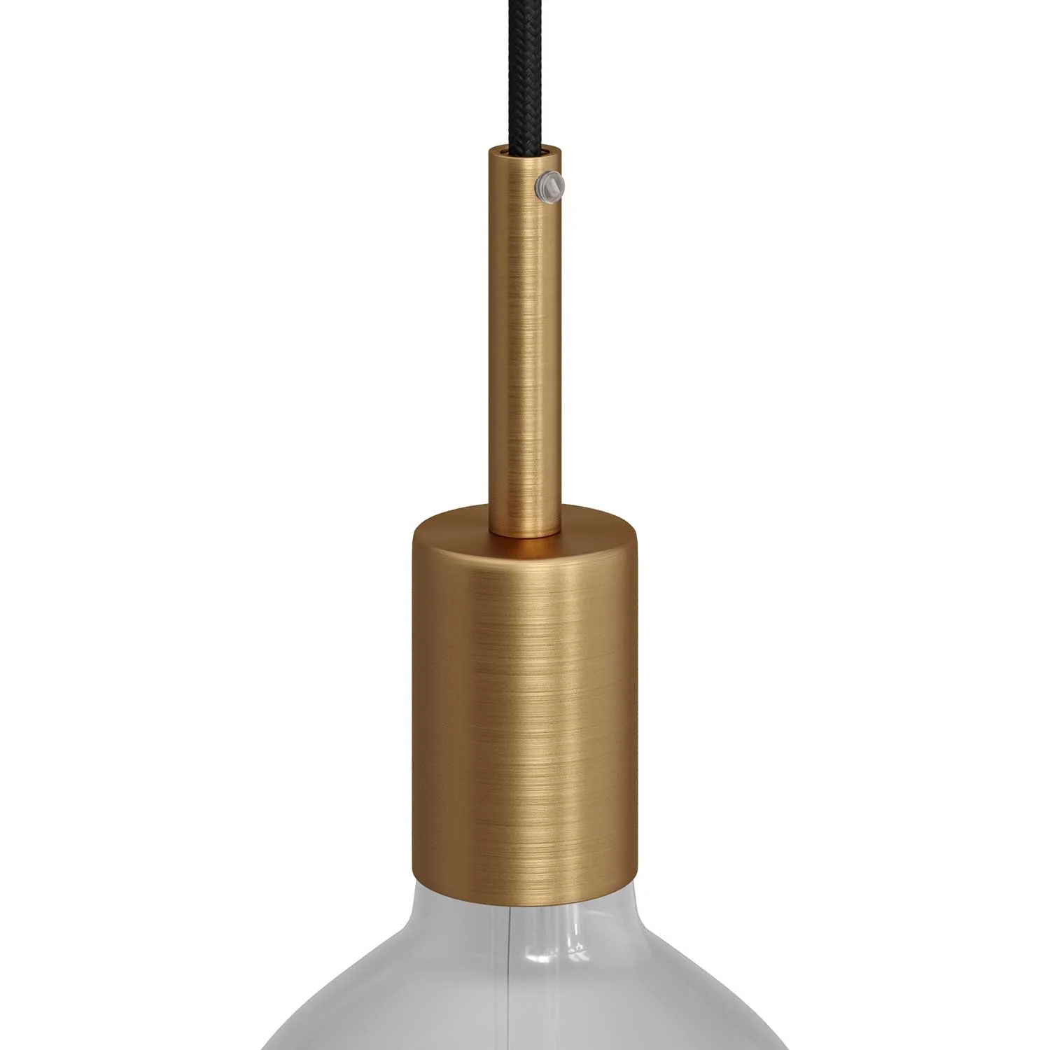 Zylindrischer Metall-UL E26 Lampenfassungs-Kit mit 7 cm Zugentlastung - Gebürstete Bronze