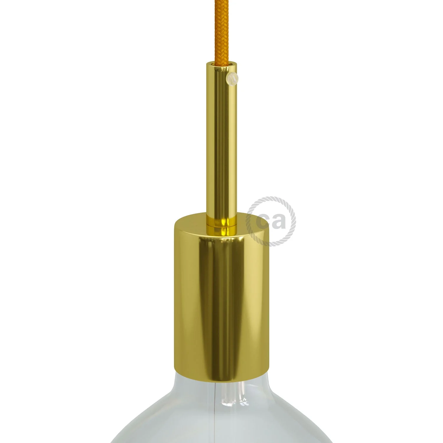 Zylindrisches Metall-Kit für UL E26 Lampenfassung mit 7 cm Zugentlastung – Messing