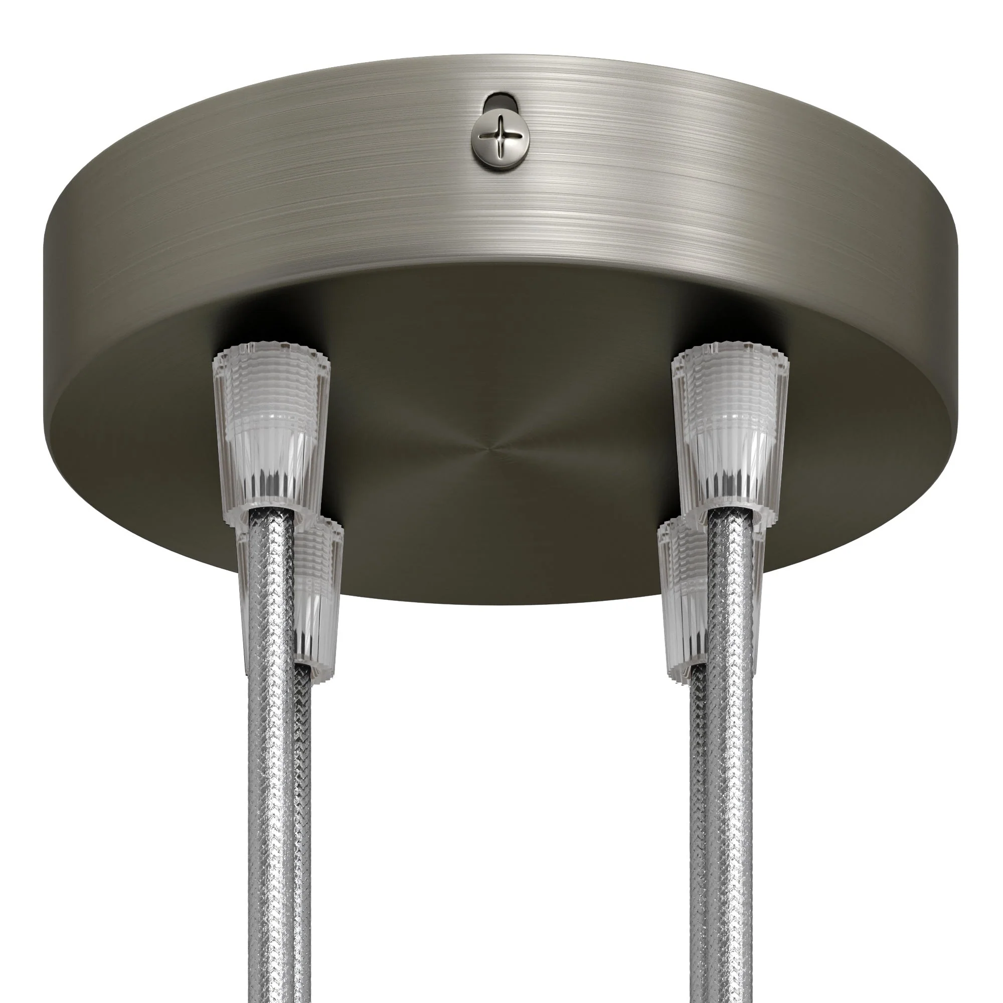 Zylindrischer Deckenbaldachin-Kit aus Metall mit 4 Löchern – Satin-Titan