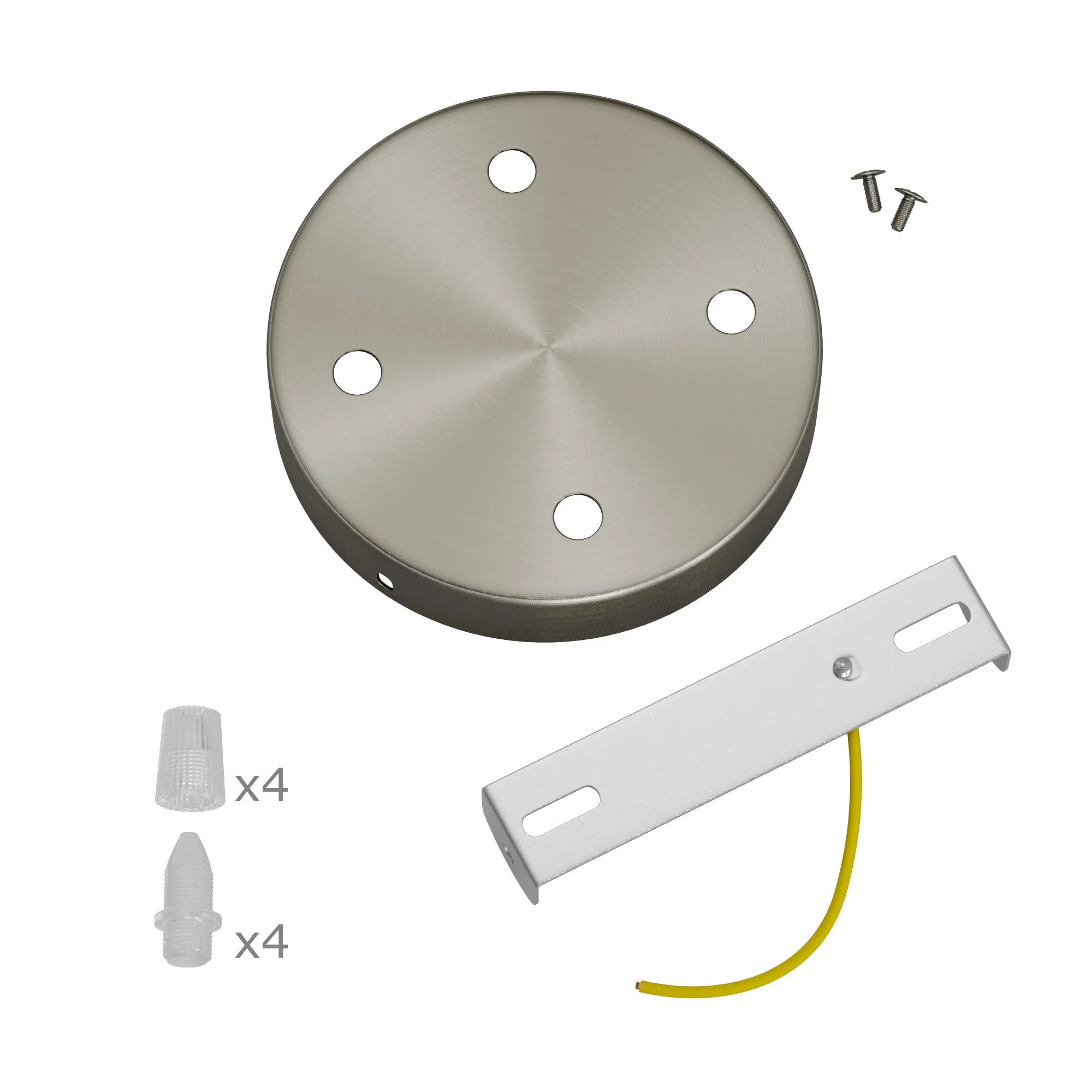 Zylindrischer Deckenbaldachin-Kit aus Metall mit 4 Löchern – Satin-Titan - Image 3